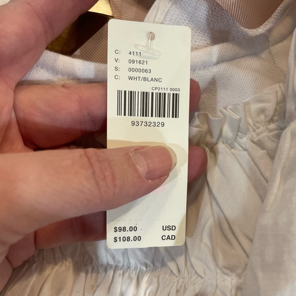 Anthropologie NWT Tie-Back Ruched Blouse in white - Small - Picture 5 of 6